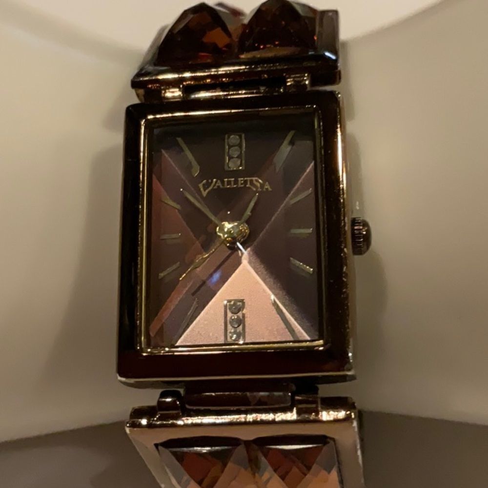 Valletta brown jeweled watch